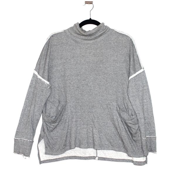 Free People Grey Turtle Neck Long Sleeve Top XS - Picture 1 of 7